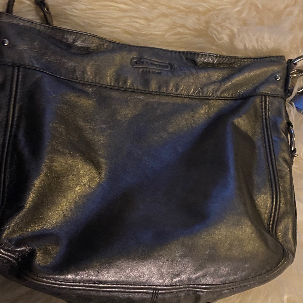 Coach Metallic Leather Shoulder Bag